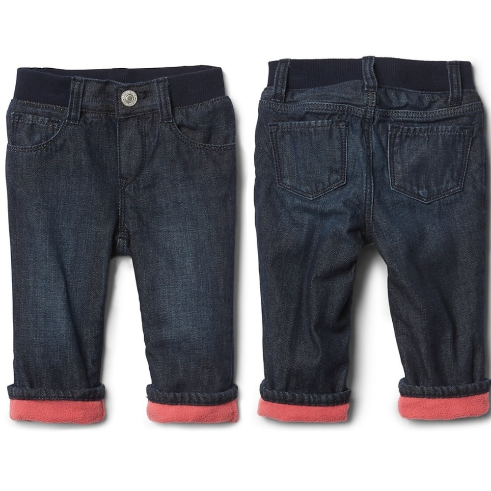 NEW NWT GAP fleece-lined baby girl jeans 3-6m